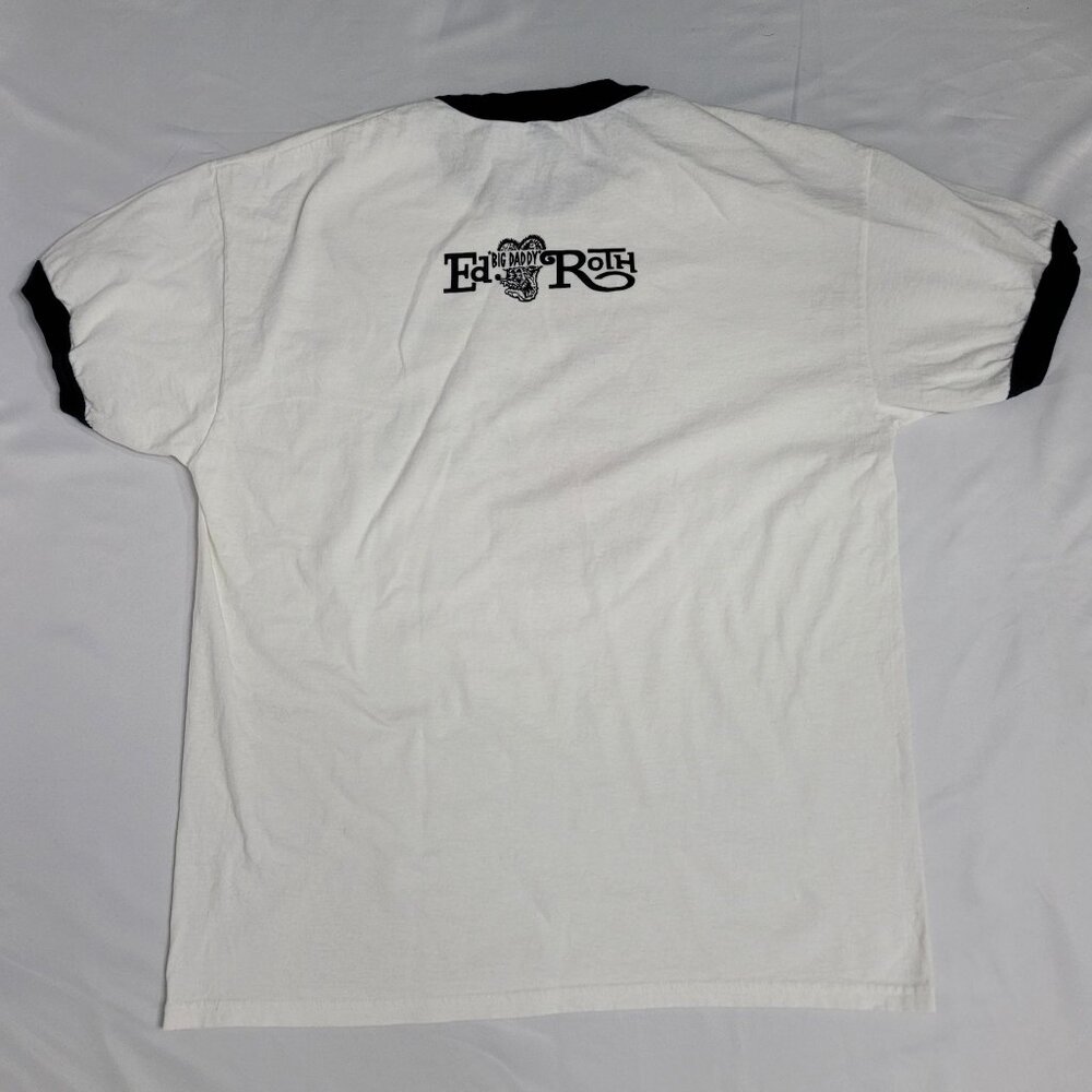 VTG Rat Fink 2006 Ed"Big Daddy"Roth Brother Men's White Motorcycle T- Shirt Sz L - Picture 3 of 9